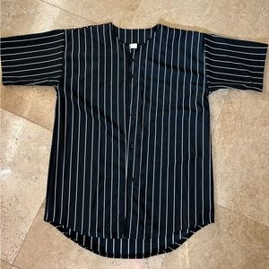 Black with white stripe Baseball jersey for men and women